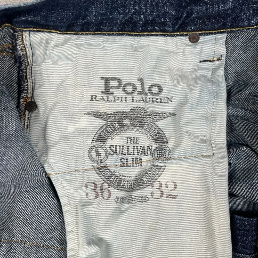 Polo Ralph Lauren Sullivan Slim Jeans Men's 36x32 Button Fly Distressed Patched